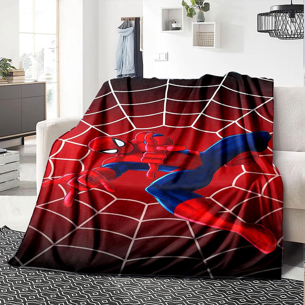 1pc Spiderman Iconic Web flannel Blanket for Super Soft Cute Comfort Blanket for Travel Bedding Couch Sofa Blanket Y82571