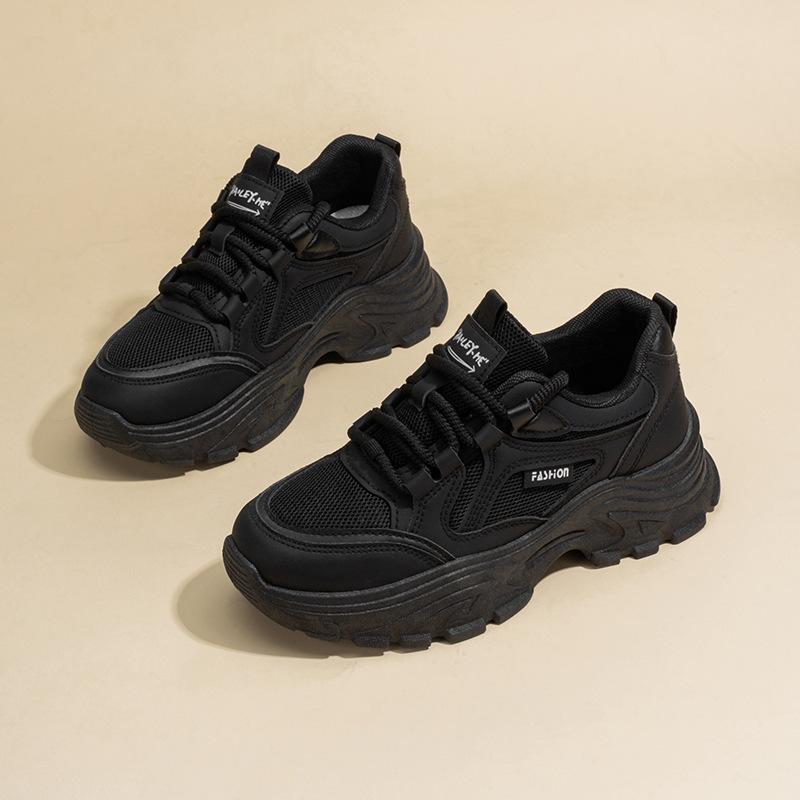 Spring Women's Shoes New Breathable Mesh Shoes for Women Korean Version of Versatile Thick-soled Sneakers Casual Daddy Trendy Shoes