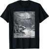 Die Erschaffung von Fischen und Vögeln von Gustave Doré (1868) Unisex T-Shirt - Kunstgeschichte, Vintage, Retro - Schwarz, Klein, Kurzarm