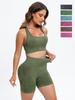Seamless Matte Yoga Set: Racerback Bra & High-Waisted Butt-Lifting Shorts