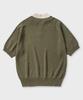NONBLANK Raglan Half Sleeve Collar Knit_Deep Green
