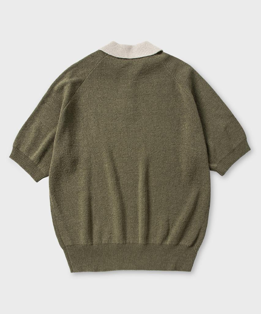 NONBLANK Raglan Half Sleeve Collar Knit_Deep Green