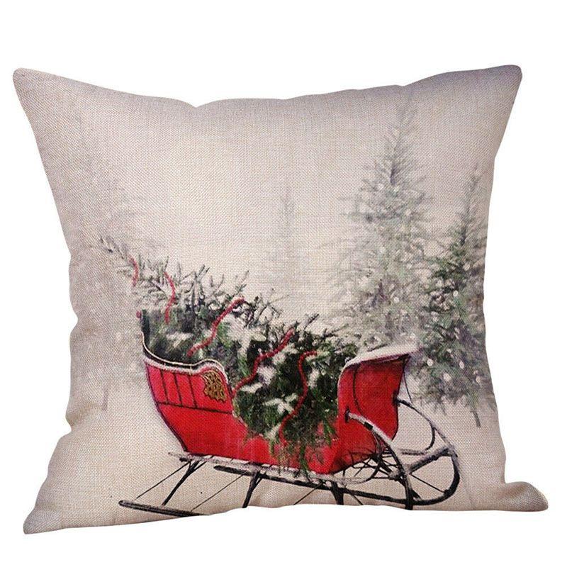 Luxurious Linen Christmas Pillow Case For Sofa And Car Beautiful Festive Design