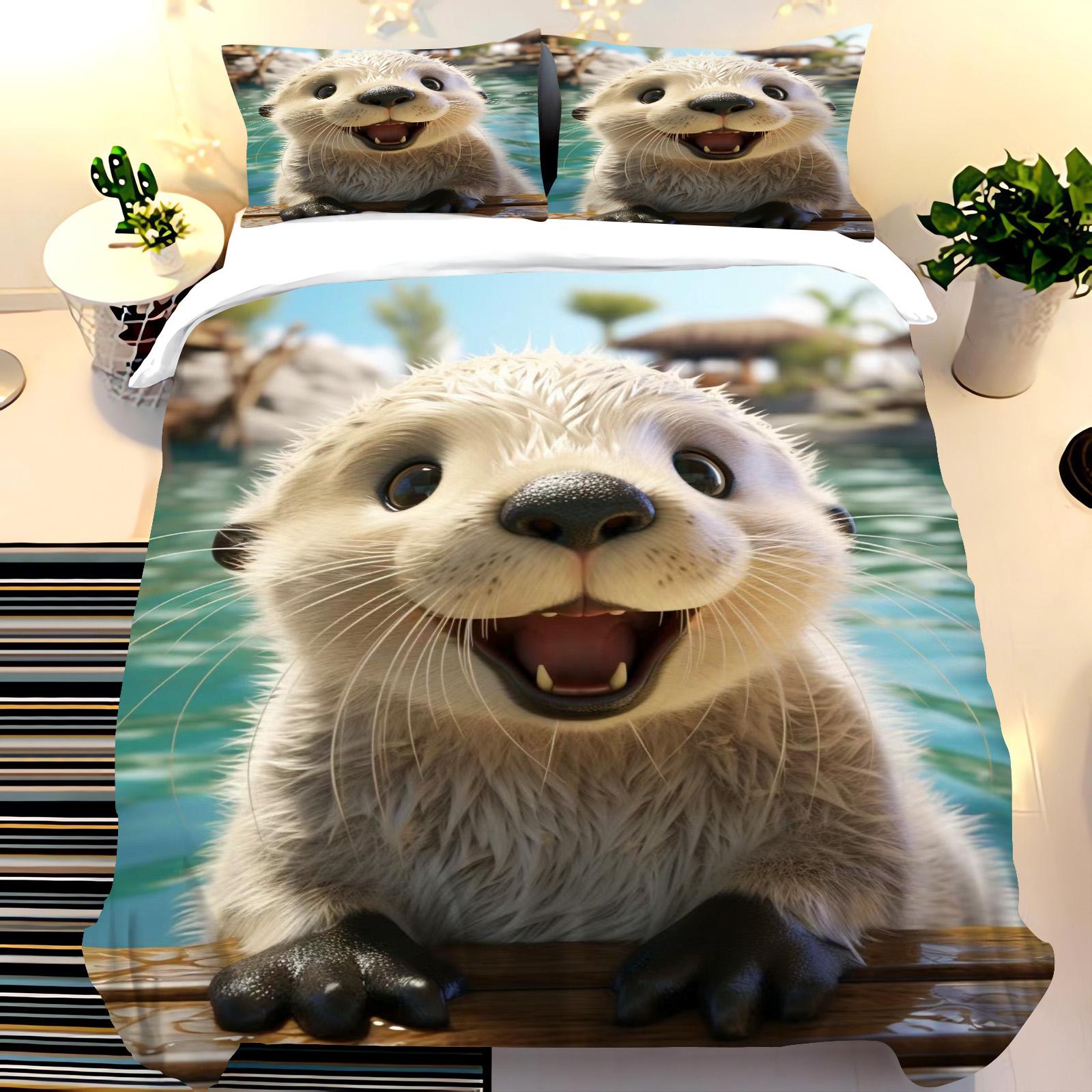 

Водный Ленивец Постельное Белье Набор Пододеяльник Кинг Сайз Полуторные Комплекты Универсальный, Подходит Для Детей И Взрослых 3D Детский Постельный Комплект 135x200cm