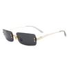 Retro Personalized Women'S Sunglasses Uv Protection Trend Rimless Glasses Fashion Versatile Sunglasses Men