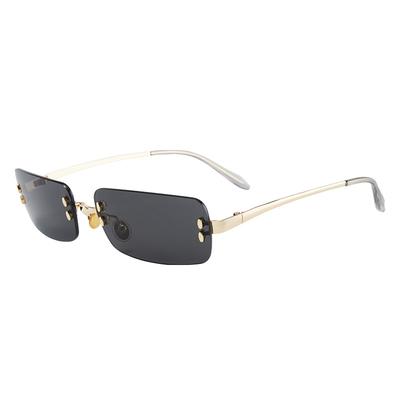 Retro Personalized Women'S Sunglasses Uv Protection Trend Rimless Glasses Fashion Versatile Sunglasses Men