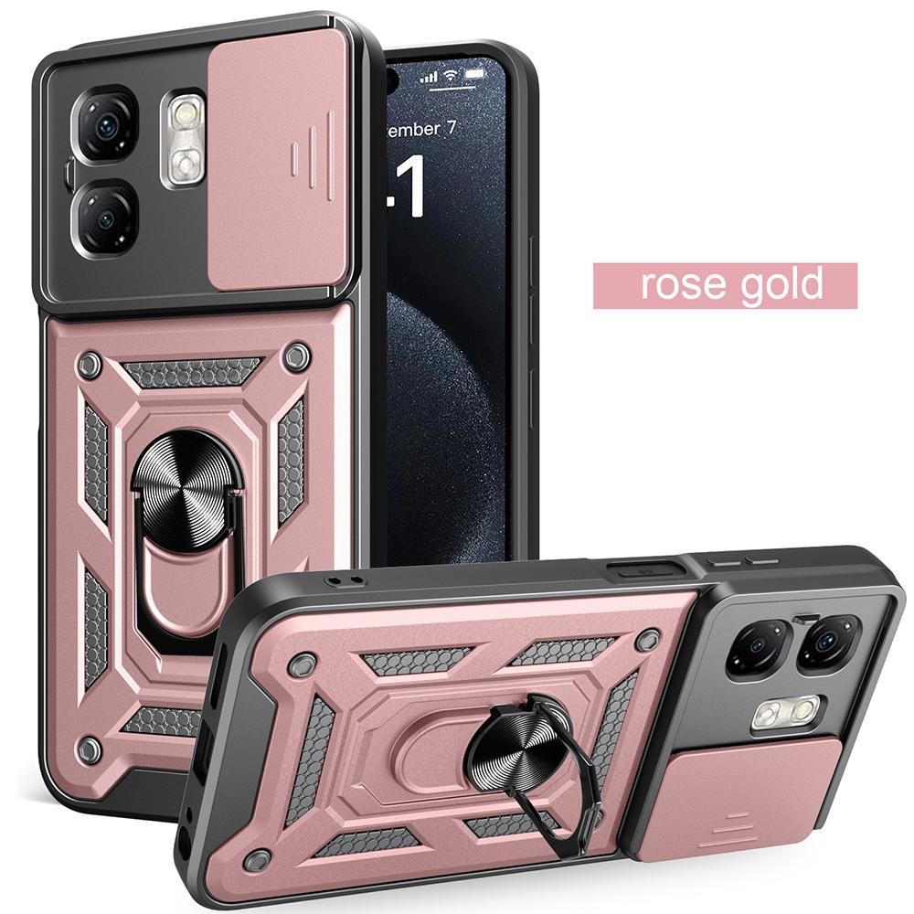 Slide Lens Camera Protect Armor Funda for Infinix Smart 9 Case Magnetic Rotate Ring Stand Holder Cover for Infinix Hot 50i Case