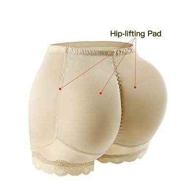 Full Crotch Hip Lifting Middle Waist Lace Hem Buttock Pad Corset Body-Shaping Boxer Pants