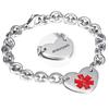 Stainless Steel Medical Logo Bracelet Women'S Titanium Heart Curb Chain O-Line Bracelet