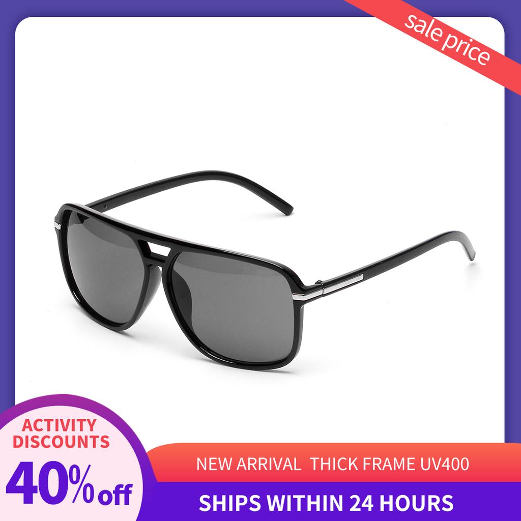 Ruiao Fashion Shades Vintage Classic Men Double Bridge UV400 Lens Driving Sunglasses for Men