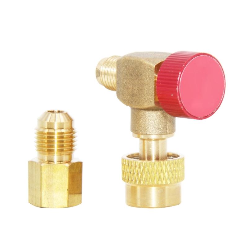 

High Pressure Automotive HVAC Service Valves Right Angle Refrigerants Charging Valves for R22 32 R410A