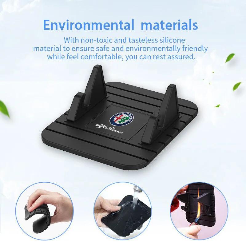 For Alfa Romeo Giulia Stelvio Giulietta 156 159 Mito Tonale Silicone Car Phone Holder Phone Anti-slip Mount Stand GPS Bracket