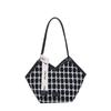 Geometric Check Chic Colorblock Shoulder Bag For Women Perfect For Commuting And Casual