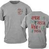 Amore Pasta Vino E Basta Double Sided Print TShirt Men Women Cotton Crew Neck Italian Food Graphic Casual Short Sleeve Gift