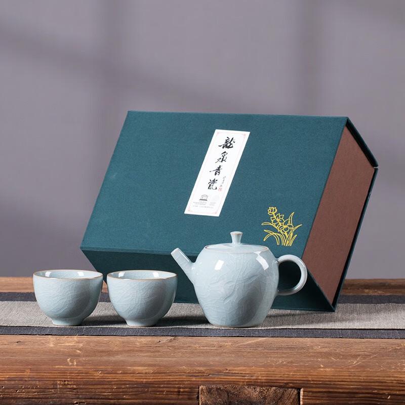 MOZHOU Longquan Celadon Tea Set (One Pot, Six Cups)