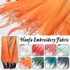 1M Chinese Style Heavy Industry Embroidery Fabric Gradient Petal DIY Edges Designer Fabric For Sewing Hanfu Dress Stage Costume