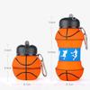 Sport Faltbare Wasserflasche Fußball Basketball Tennis Auslaufsicher Tragbar Silikongel Kessel Reise Büro Schule Kinder Wasserflasche