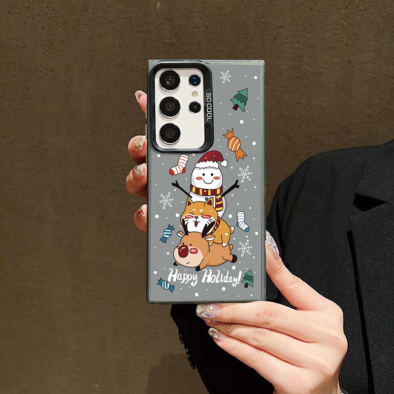 Husă pentru telefon cu laser pentru astronauți de Crăciun pentru iPhone 15 14 Pro Max 13 12 11 Samsung S23 S22 Ultra A54 A53 Copertă din spate cu model de căprior Moș Crăciun antișoc