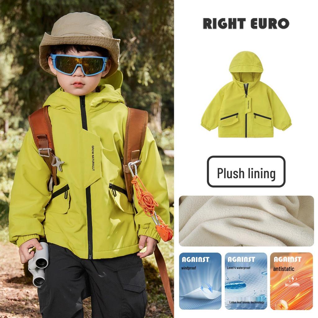 Boys' Velvet Jacket - Toddler Autumn/Winter Cotton Top 2025 New Warm Children's Clothing