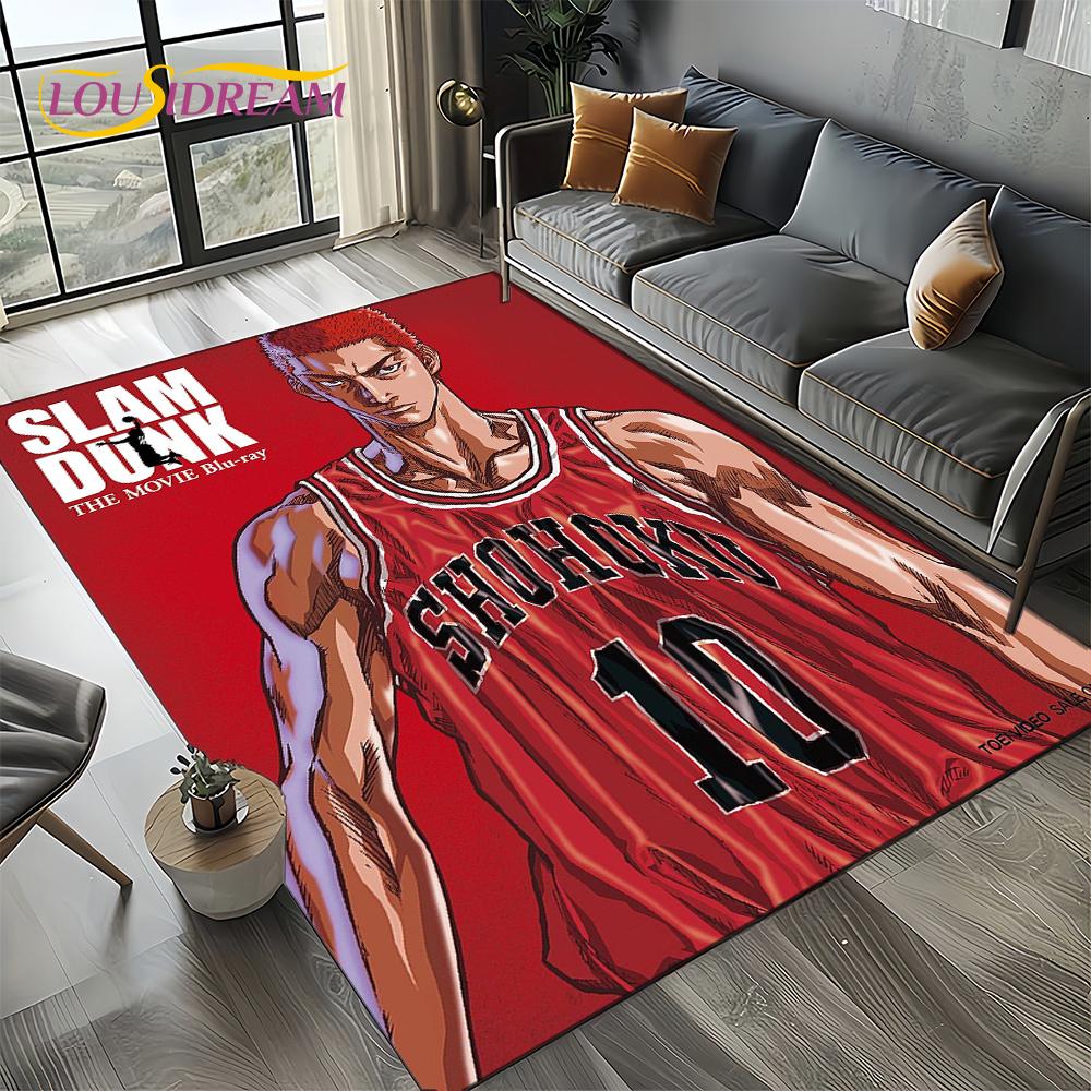 2025 New Cartoon Slam Dunk Anime Basketball Carpet Rug for Bedroom Living Room Home Sofa Decoration,kid Play Decor Floor Mat