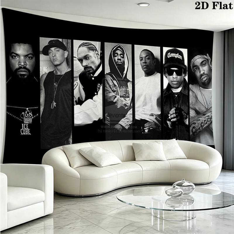 Rapper Wandteppich Ästhetischer Wandbehang Bedruckter Stoffdecke Dekorative Wandteppiche für Schlafzimmer Wohnzimmer Heimdekoration