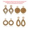 Klassische geflochtene Rattanartikel Westliche Ohrringe Böhmischer Stil Geometrischer Anhänger Bequem Attraktiver Schmuck für Frauen Mädchen