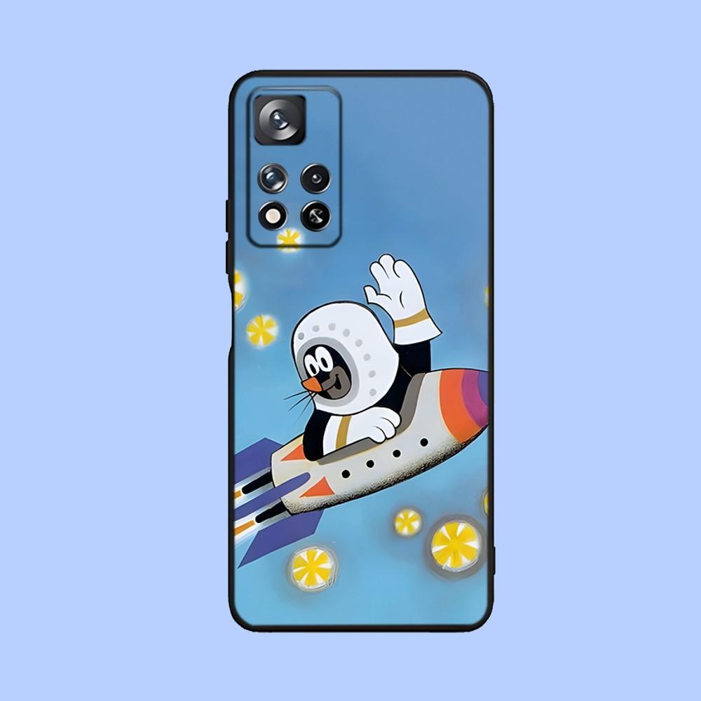 Cartoon L-Little Mole Phone Case For Samsung Galaxy A13,A21s,A22,A31,A32,A52,A53,A71,A80,A91 Soft Black Cover
