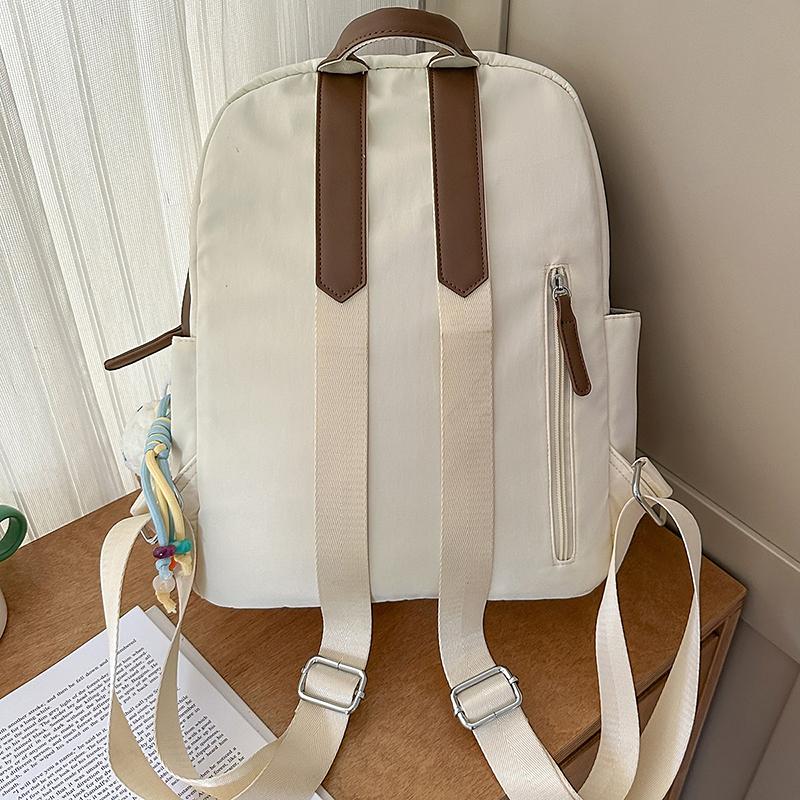 Large Capacity Lightweight Women's Backpack Student Solid Color Schoolbag