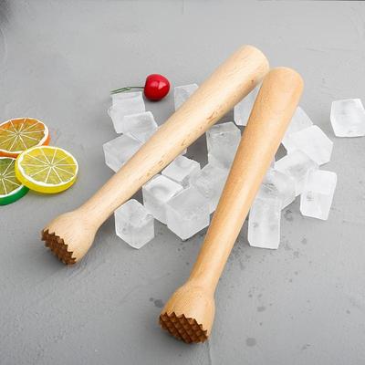 1Pcs Ice Muddler Wooden Pestle Beech Material Bar Kitchen Cocktail Tool Ice Muddler Sturdy Swizzle Sticks