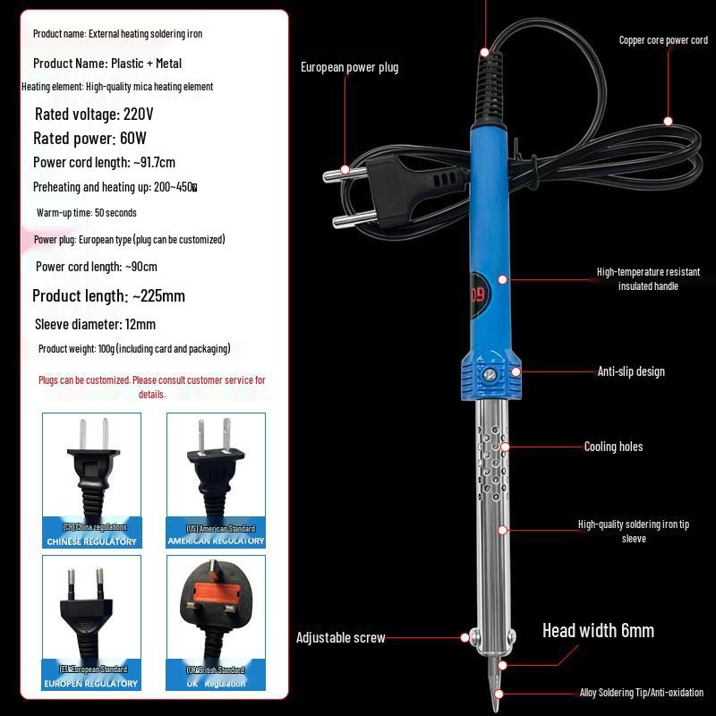60W Multifunctional Electric Carving Knife and Soldering Iron for Household Heating, Welding, and Cutting