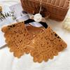 Vintage Shawl O-Neck Doll Fake Collar Shirt Women Hollow Crochet Lace False Collar Detachable Woman Half Shirt Faux  Col