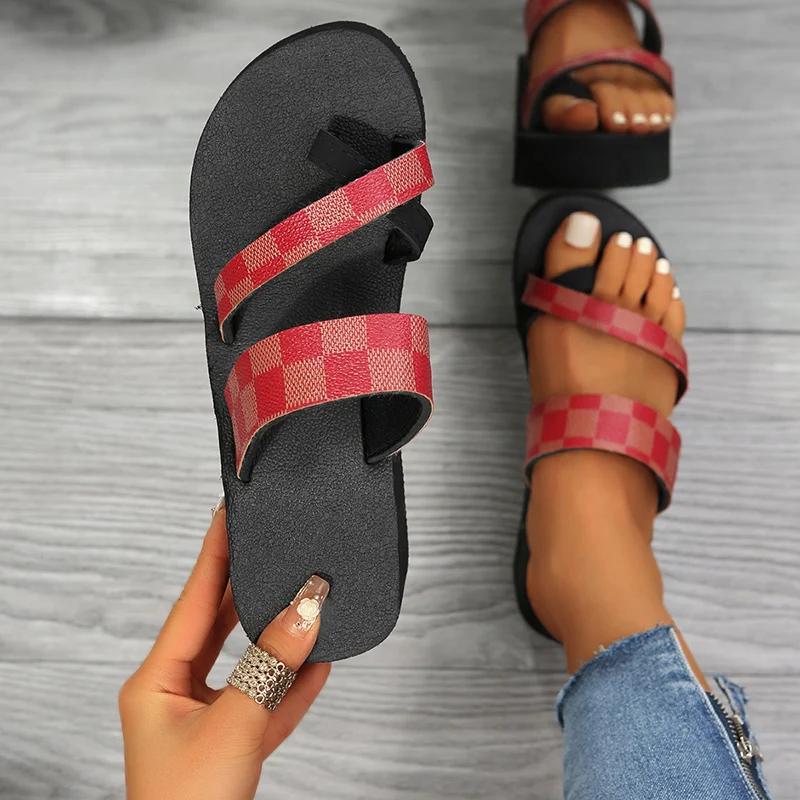 Fashion 2025 New Patchwork High Heels Slippers Women Summer Casual Clip Toe Sandals for Woman Non Slip Thick Soft Platform Slides Mujer