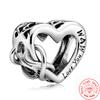 Authentic Fit Original Pantaro Charm Bracelet DIY Zircon 925 Sterling Copper Openwork Heart Shaped Infinite Love Mom Fine Beads