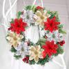 10Pcs/Pack Christmas Flowers Sparkling 14CM with Clips Xmas DIY Glitter Poinsettia Wreath