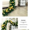 Christmas Rattan Rice Luxury Encrypted Window Display Set with Ball Ornaments and Wreath Decorations