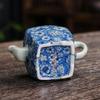 Old clay blue and white teapot ceramic kung fu tea set large Chinese single pot simple household antique manual tea infuser