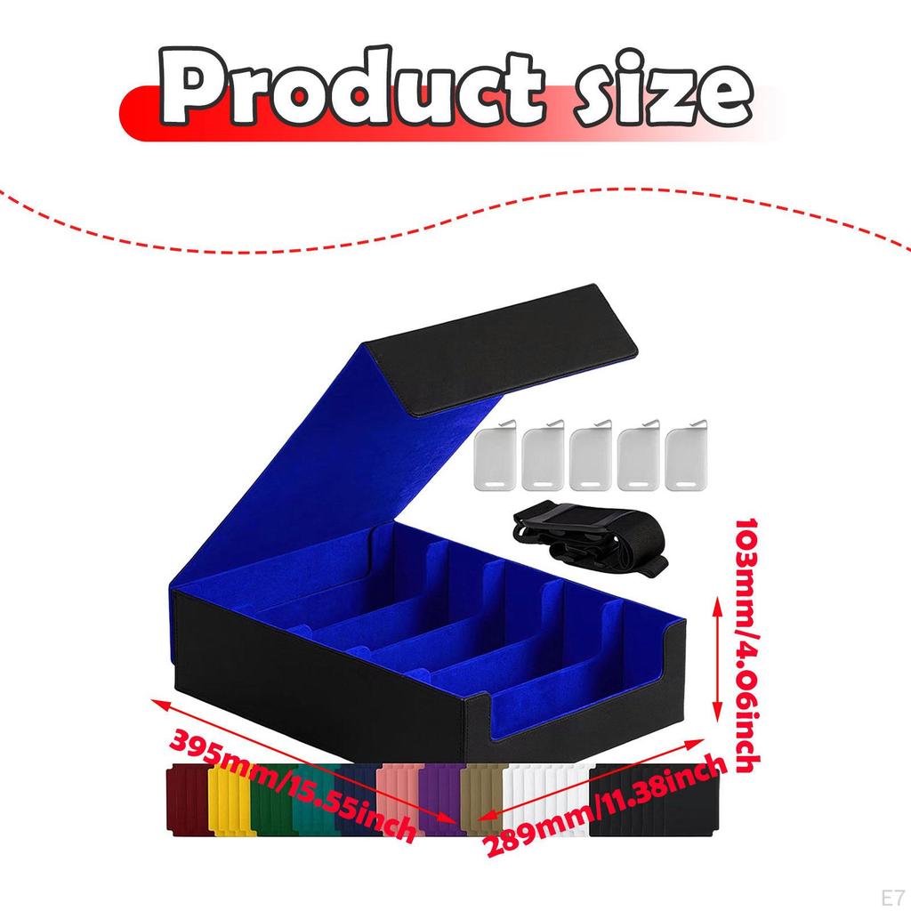Card Deck Box Container 3800+ Capacity for Game Cards Large with 24 Dividers and 5