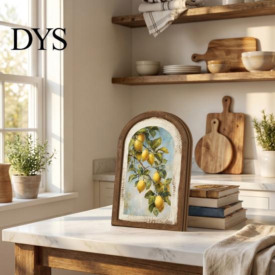Pastorale Stijl Huisdecoratie Tulp Houten Muurbord, Decoratieve Tafelblad Display Stukken, Retro Kunst Franse Gebogen Hanger voor Boerderij Slaapkamer