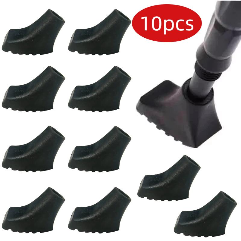 10Pcs Walking Trekking Pole Tip Protectors Anti-skid Rubber Buffer Pads Durable Replacement Parts for Cross-country Hiking Camping