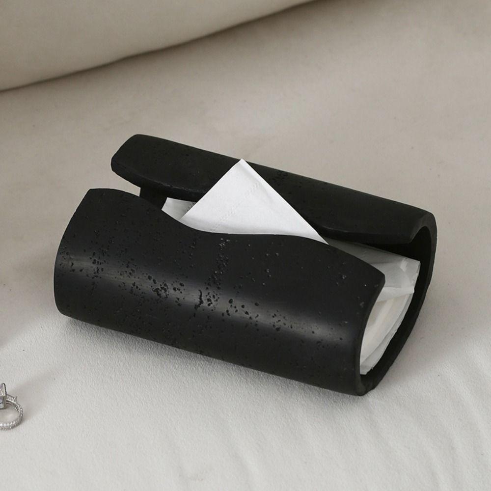 Imitation Cave Stone Design Artistic Napkin Holder Vintage Desktop Napkin Organizer  Coffee Table