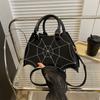 Personalized Bat Handbag Bag Women's New Summer Embroidery Thread Solid Color Shoulder Bag Popular Trend Messenger Bag Bag