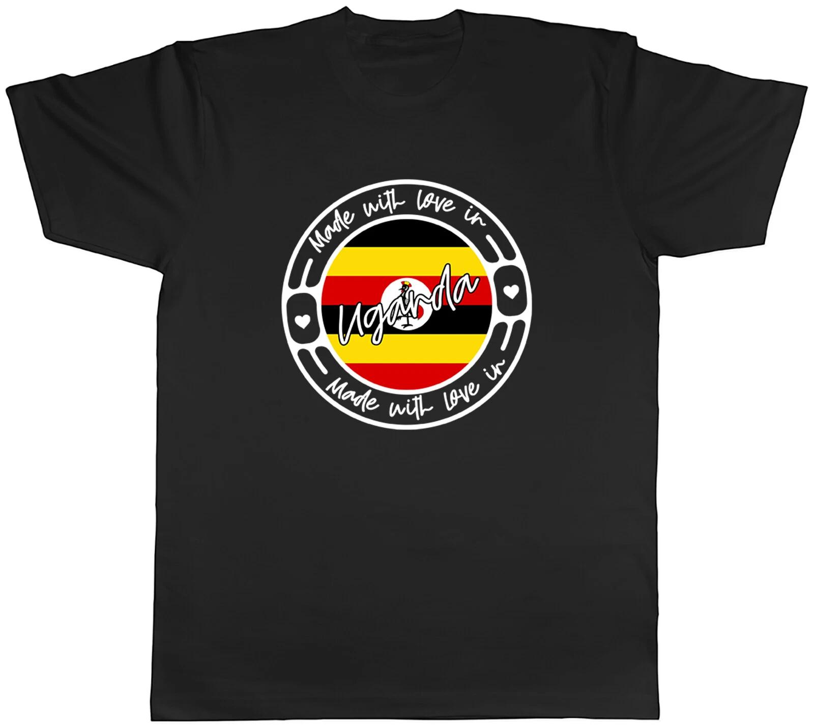 Made With Love In Uganda Country Mens Unisex T-Shirt Tee Gift XL