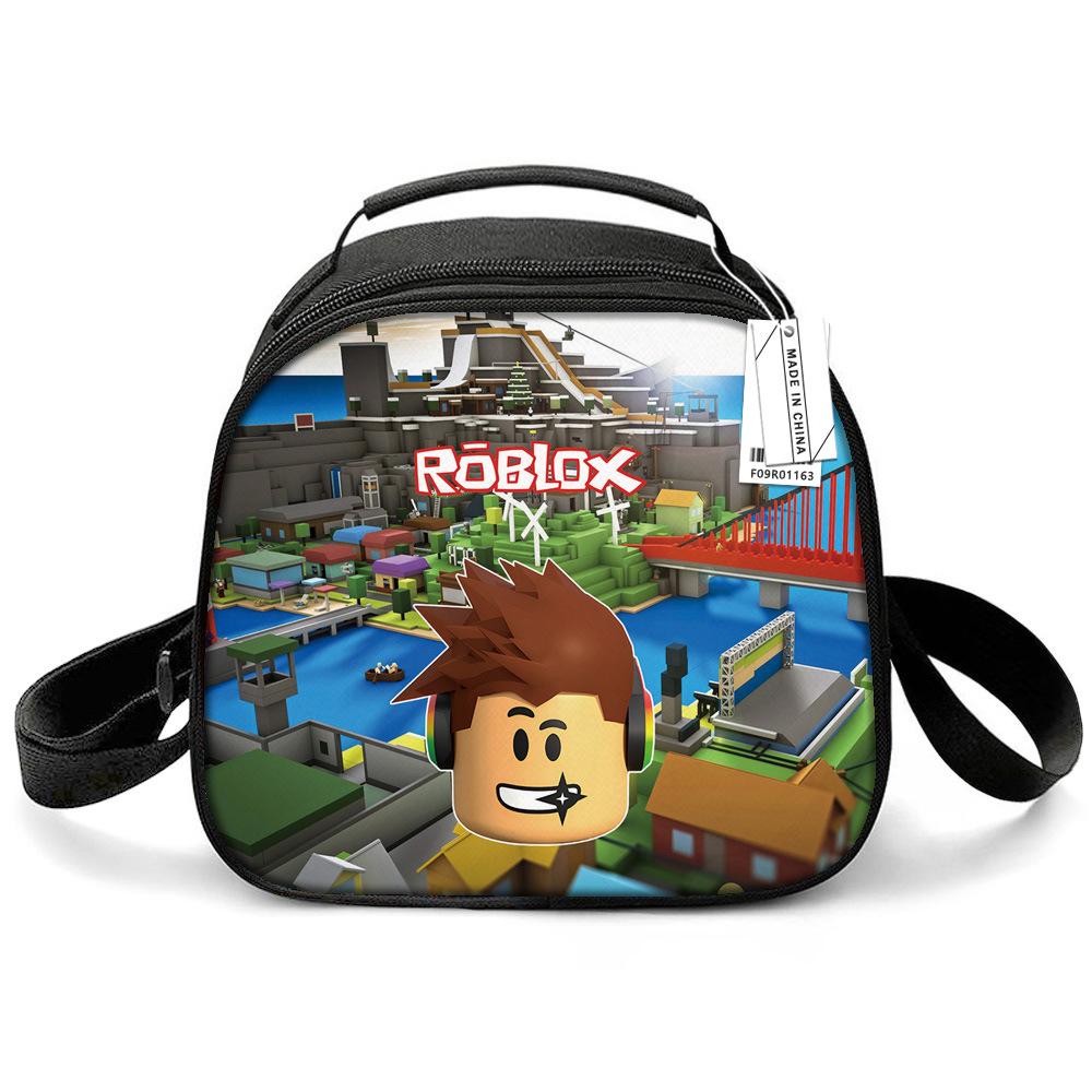 Lunch Bag Primary School Picnic Bag Round Ice Pack Rob Ross Printed Shoulder Portable Cartoon Meal Bag