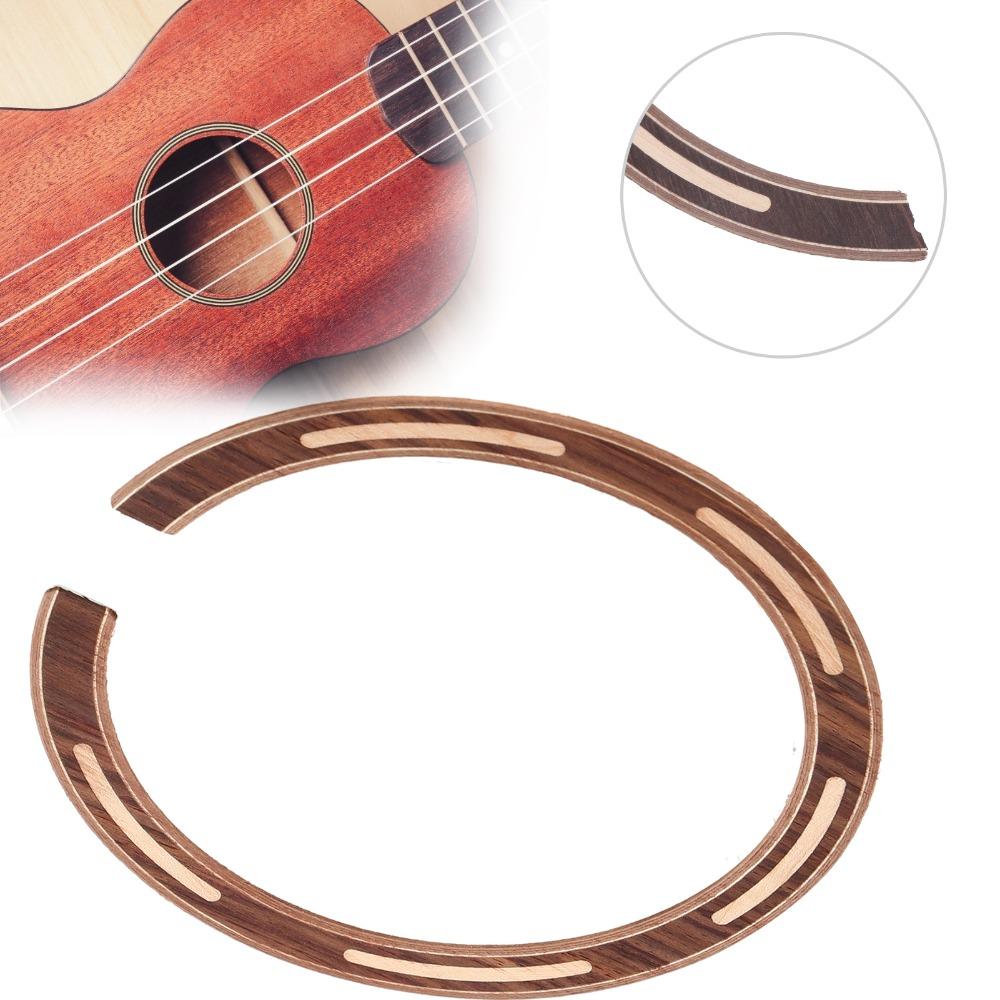 2 Stück selbstklebender Gitarren-Schalllochring Holz Gitarren-Schallloch-Aufkleber für Akustikgitarre