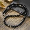 Men's Trendy Lava Stone Beaded Necklace - European & American Hip Hop Style