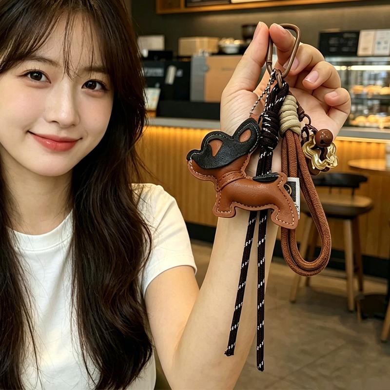 Yogodlns Braided Rope Bag Pendant For Women Bags Nylon Woven Charm Pendant Retro Bulldog Pendant Bag Accessories