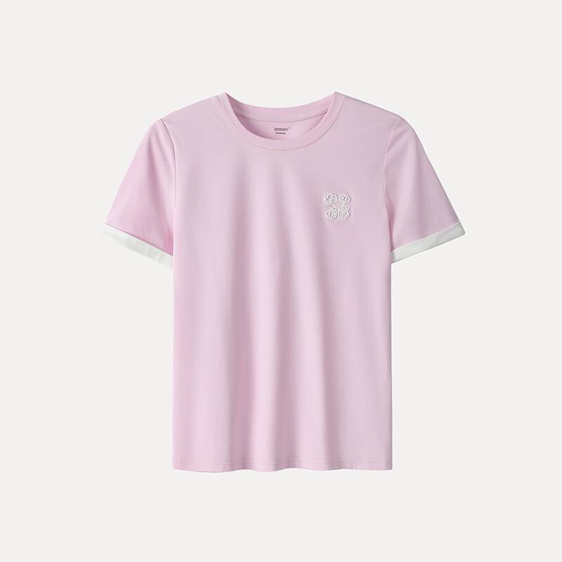 INMAN Women s Colorblock Embroidered Short Sleeve T-Shirt XL