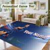 Crystal Velvet Square Rug Custom NameKylian Mbappe Pattern Non Slip Home Floor Decor Rug