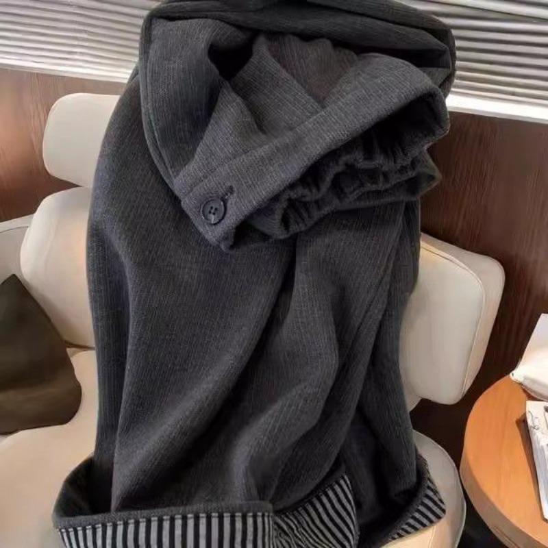 

Rolled Edge Korean Style New Design Pants Casual Cuffs Dark Gray Harajuku Fashion Loose Wide Leg Pants Women Autumn Winter Clothing 2XL темно-серого