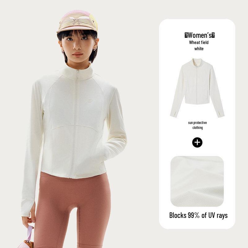 

FX Women s Slim Fit UPF100+ Sun Protection Jacket - Stand Collar, Zipper, Breathable, Cooling, Short Length L